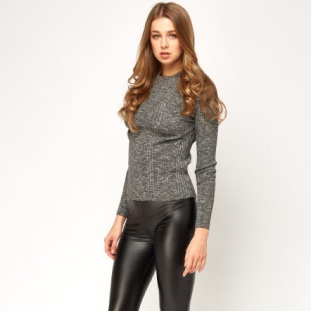 XS ARDEN B Black Faux Leather Leggings